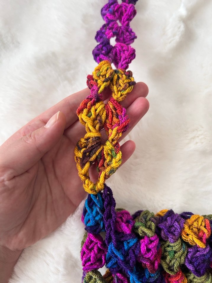 Renkli Örgü Bohem Kadın Çanta - Görsel 4