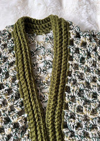 Bohem yeşil Uzun Kollu hırka - Görsel 12