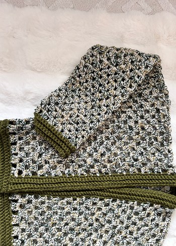 Bohem yeşil Uzun Kollu hırka - Görsel 2