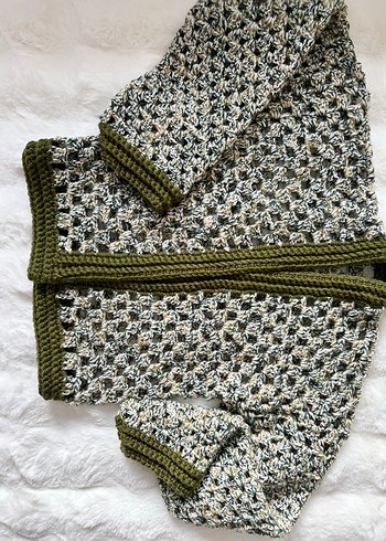 Bohem yeşil Uzun Kollu hırka - Görsel 5