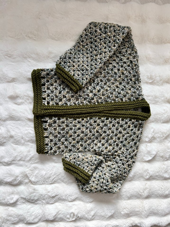 Bohem yeşil Uzun Kollu hırka - Görsel 4