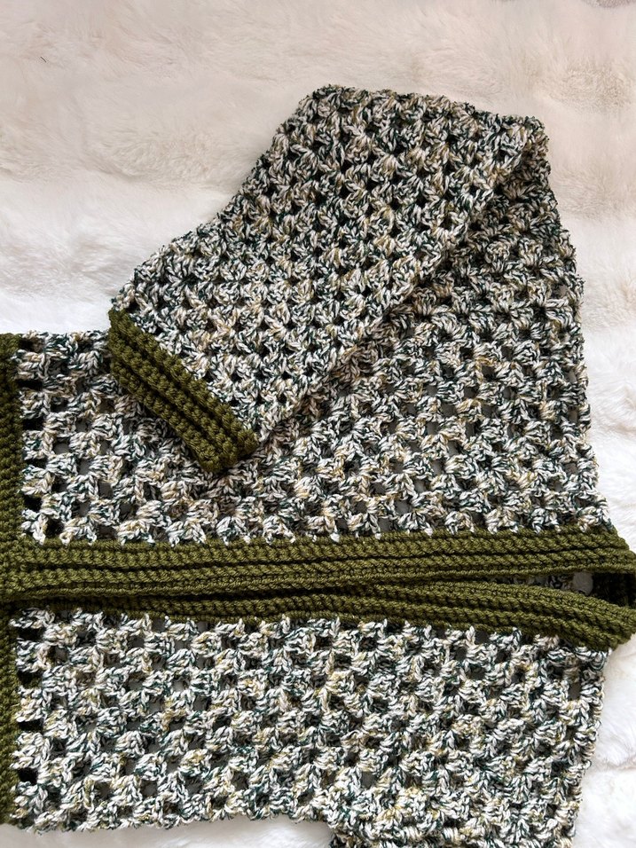 Bohem yeşil Uzun Kollu hırka - Görsel 3