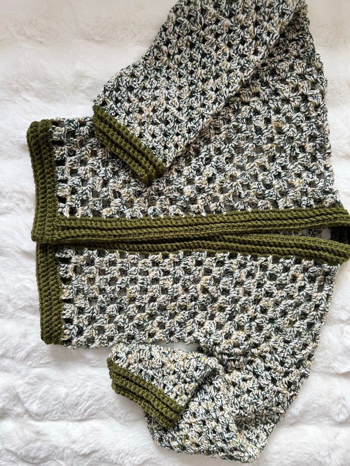 Bohem yeşil Uzun Kollu hırka - Görsel 5