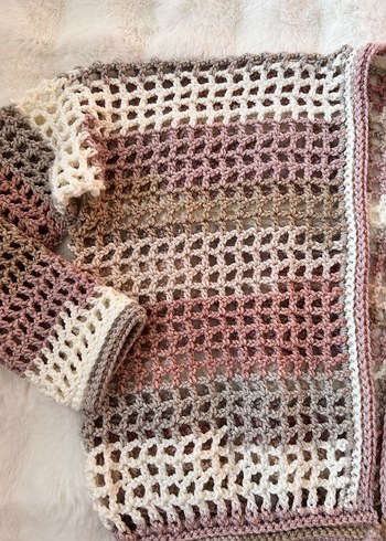 Bej Pudra Triko Kadın Hırka - Görsel 9