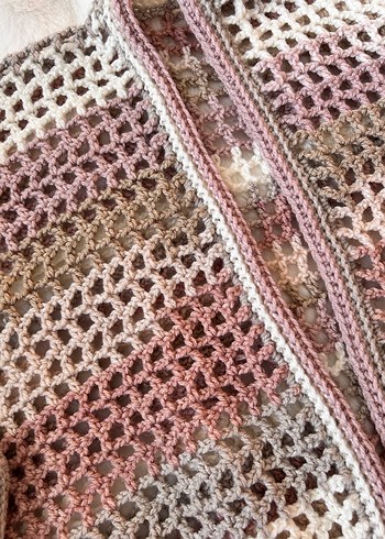 Bej Pudra Triko Kadın Hırka - Görsel 2