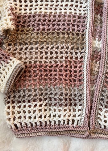 Bej Pudra Triko Kadın Hırka - Görsel 10