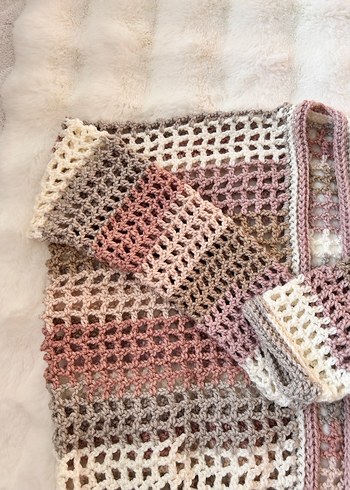 Bej Pudra Triko Kadın Hırka - Görsel 17