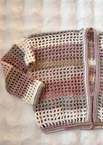 Bej Pudra Triko Kadın Hırka - Görsel 8