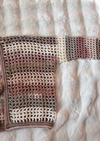 Bej Pudra Triko Kadın Hırka - Görsel 14