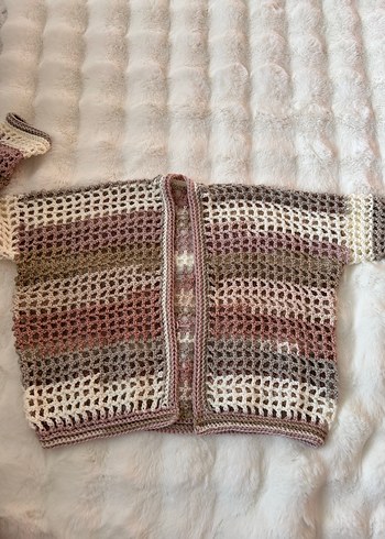 Bej Pudra Triko Kadın Hırka - Görsel 16