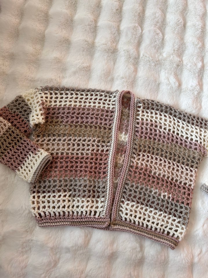 Bej Pudra Triko Kadın Hırka - Görsel 4