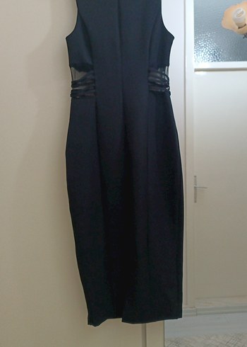 Siyah Kolsuz Midi  Elbise - Görsel 3