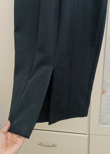 Siyah Kolsuz Midi  Elbise - Görsel 4