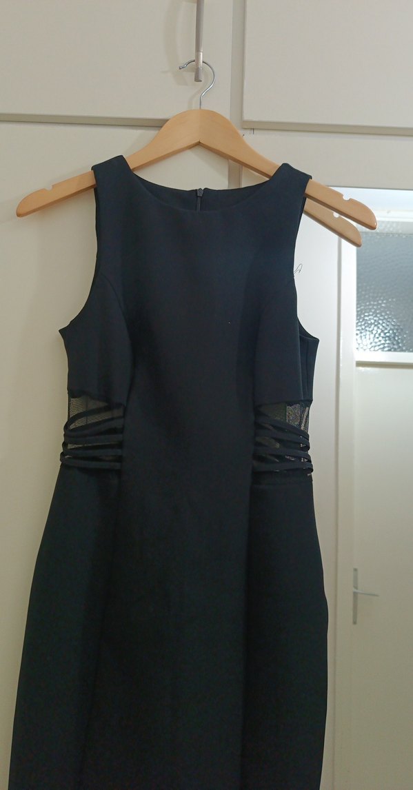 Siyah Kolsuz Midi  Elbise - Görsel 2