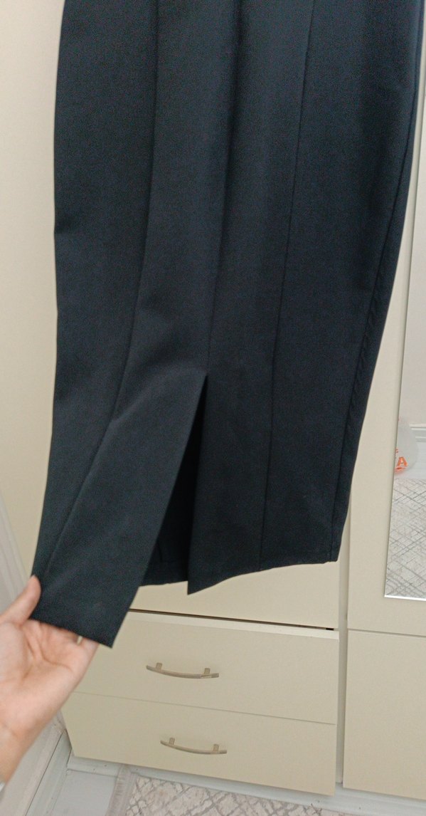 Siyah Kolsuz Midi  Elbise - Görsel 4