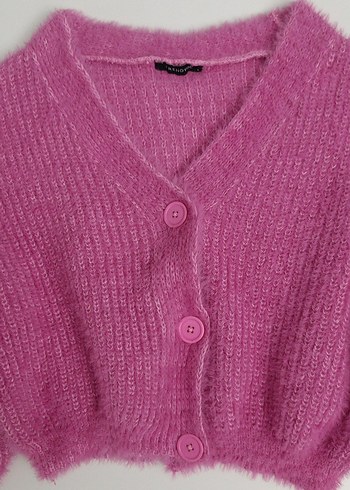 Pembe Crop Hırka - Görsel 2