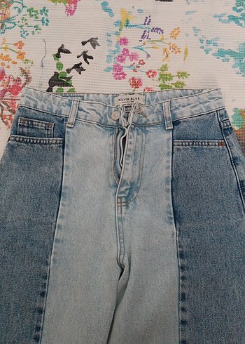 Dilvin çift renkli yüksek bel pantolon - Görsel 2