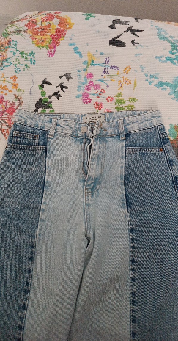 Dilvin çift renkli yüksek bel pantolon - Görsel 2