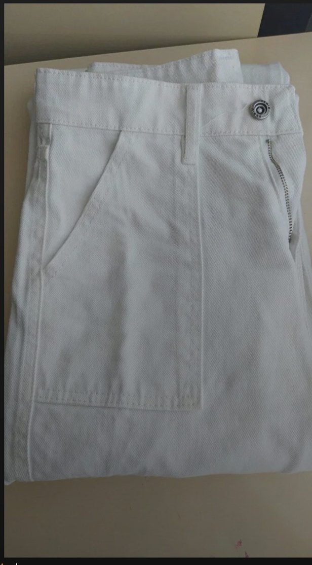 Beyaz Kargo pantolon yüksek bel - Görsel 2