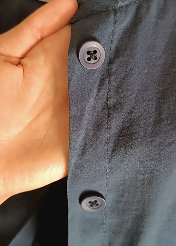 Lacivert Düğmeli Kadın Takım - Görsel 4