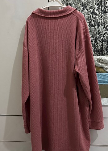 Pembe Düğmeli Kadın Uzun Kollu Gömlek - Görsel 5