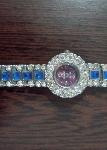 Mavi Payetli Vintage Kadın Saati