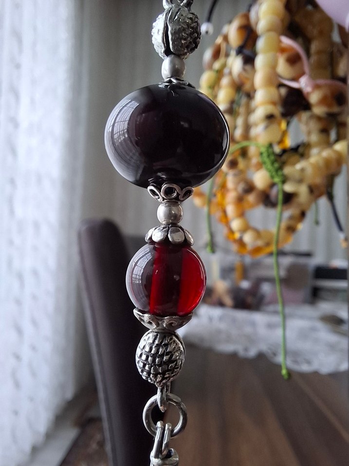 DOĞAL TAŞLI GÜMÜŞ ANAHTARLIK - Görsel 2