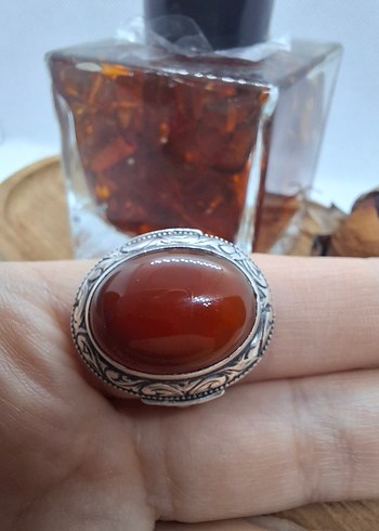 YEMEN AKİK TAŞLI GÜMÜŞ YÜZÜK - Görsel 4