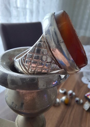 AKİK TAŞLI GÜMÜŞ YÜZÜK - Görsel 8