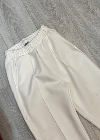 m Beden Beyaz Regular Fit Kadın Kumaş Pantolon