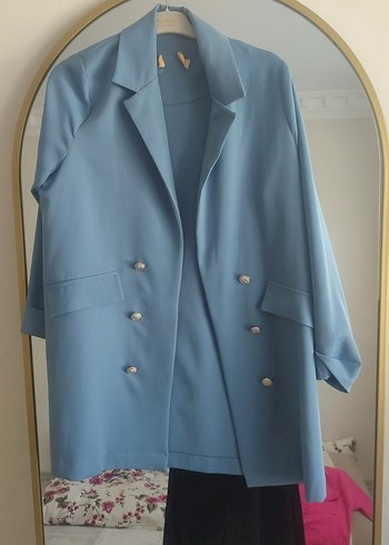 Mavi Kadın Uzun Kesim Düğmeli Blazer