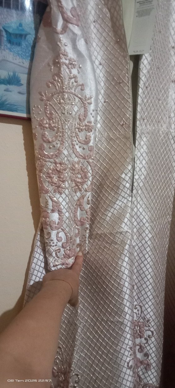 Uzun İnci zımbalı abiye - Görsel 4