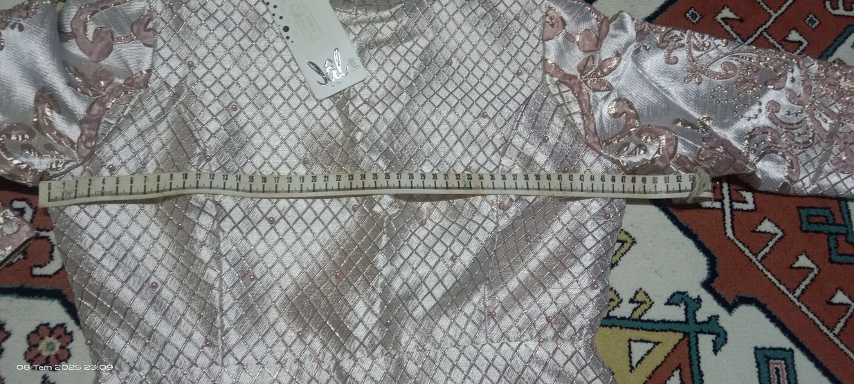 Uzun İnci zımbalı abiye - Görsel 5