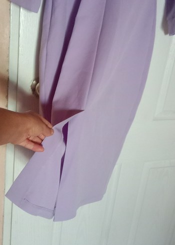 lila kalem elbise - Görsel 7