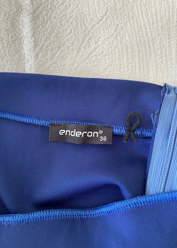 Mavi Drapeli Uzun scuba Kadın Etek - Görsel 3