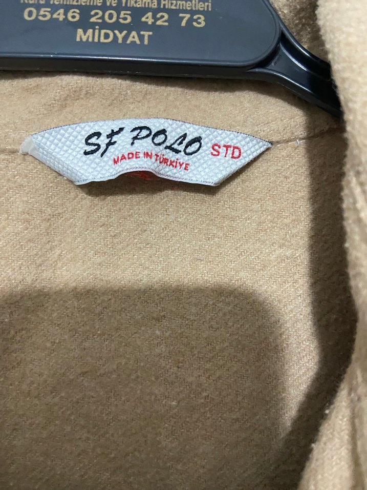 Bej Süet Düğmeli Kadın Midi Ceket - Görsel 3