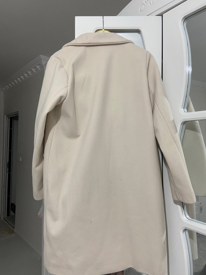 Bej Midi Kadın Klasik Kesim Kaban - Görsel 3