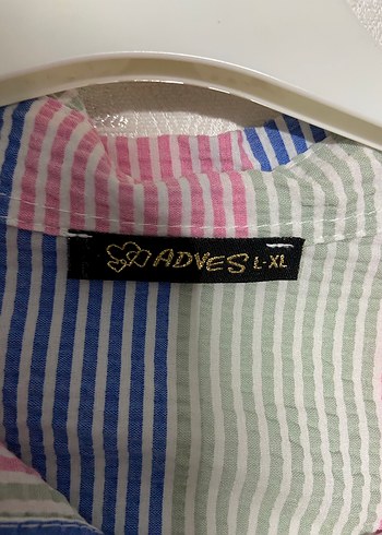 Çizgili, Düğmeli, Uzun Kollu Kadın Gömlek - Görsel 2