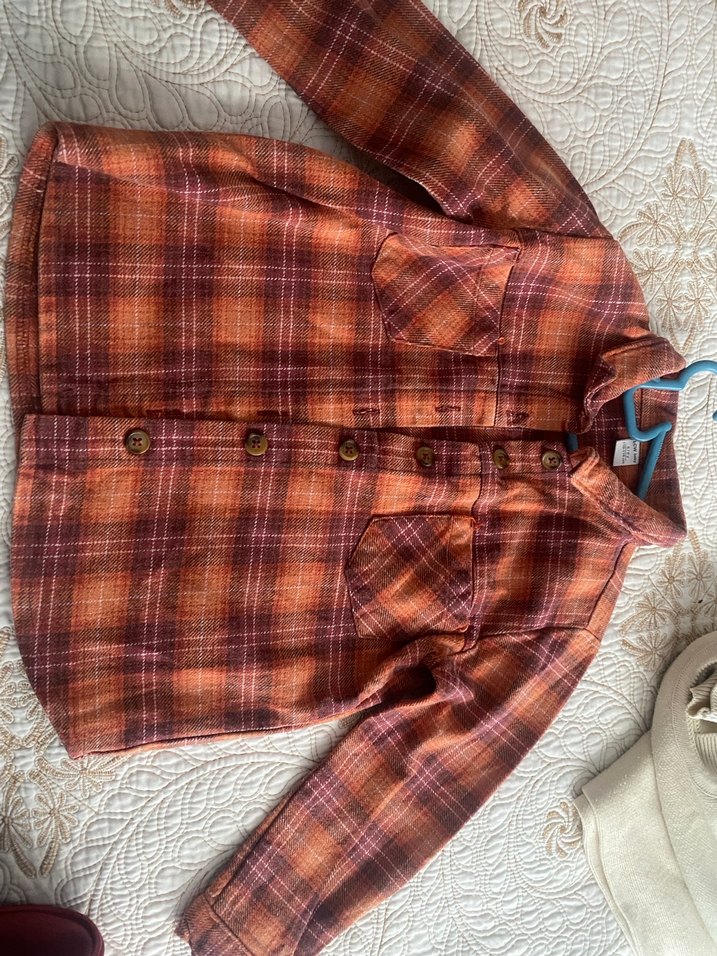 Kahverengi Düğmeli kız Çocuk Gömlek - Görsel 3