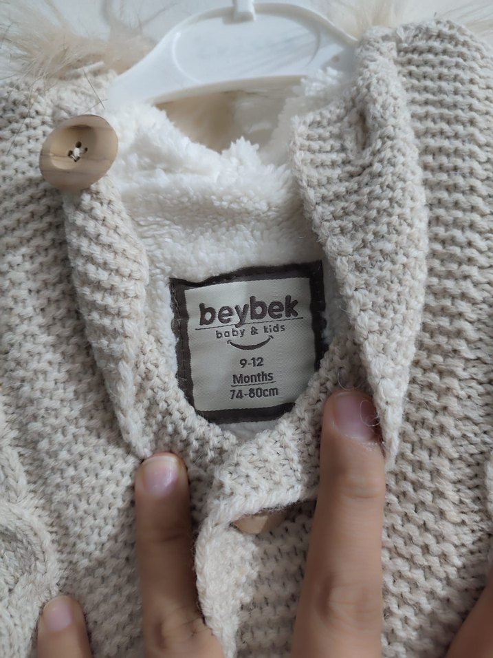 Bebek Erkek Örgü Tulum Gri Beyaz - Görsel 3