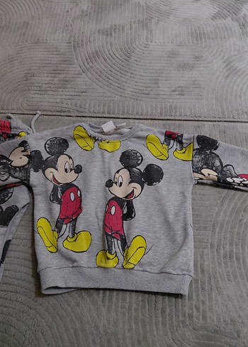 Gri Mickey Baskılı Kız Eşofman Takımı - Görsel 5