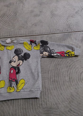 Gri Mickey Baskılı Kız Eşofman Takımı - Görsel 3
