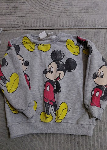 Gri Mickey Baskılı Kız Eşofman Takımı - Görsel 2