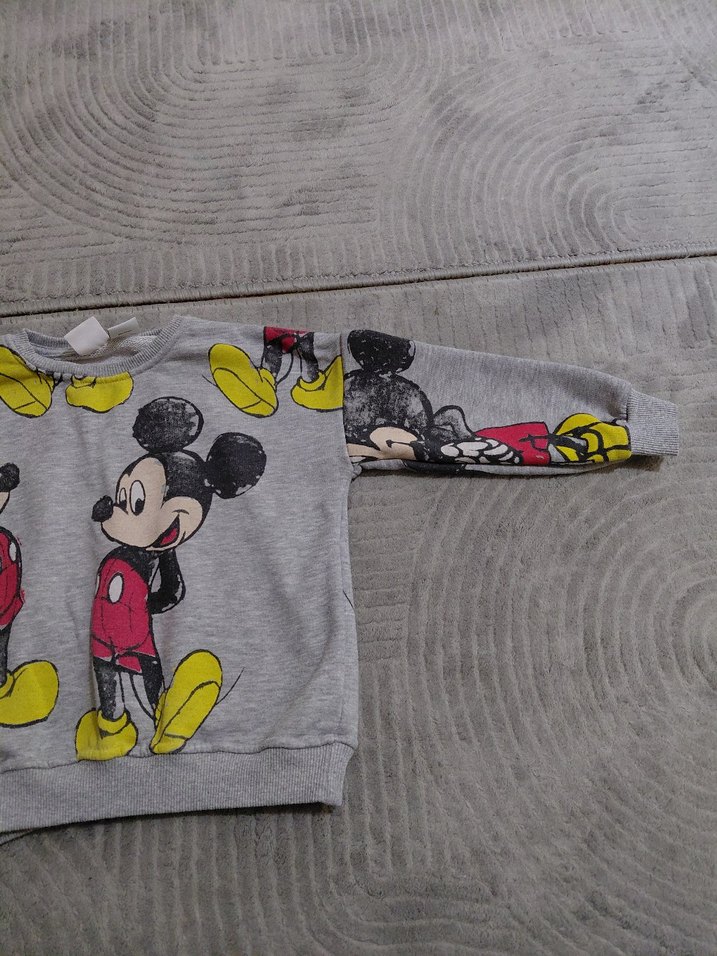 Gri Mickey Baskılı Kız Eşofman Takımı - Görsel 3