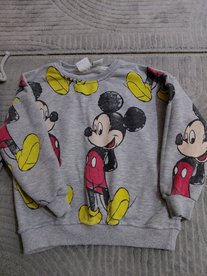 Gri Mickey Baskılı Kız Eşofman Takımı - Görsel 2