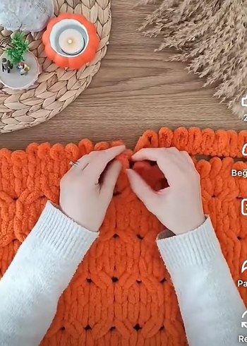 Krem Örgü Çocuk Battaniyesi - Görsel 4