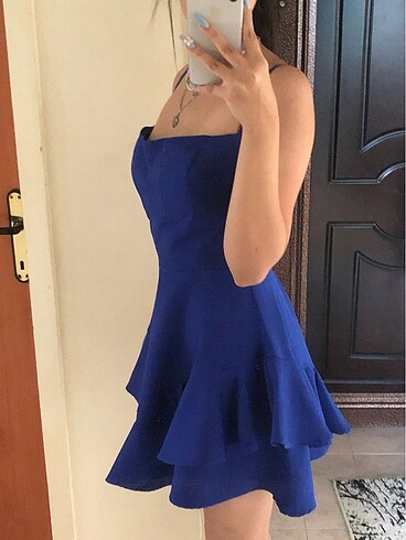 Diğer saks mavisi elbise