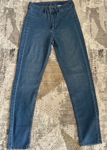 H&M Orta Mavi Dar Kesim Denim Jean