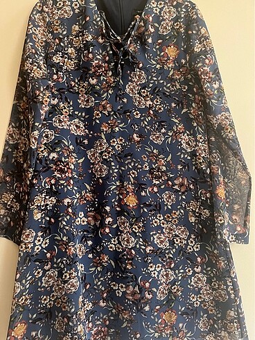 xs Beden Sifon Cicekli Elbise XS