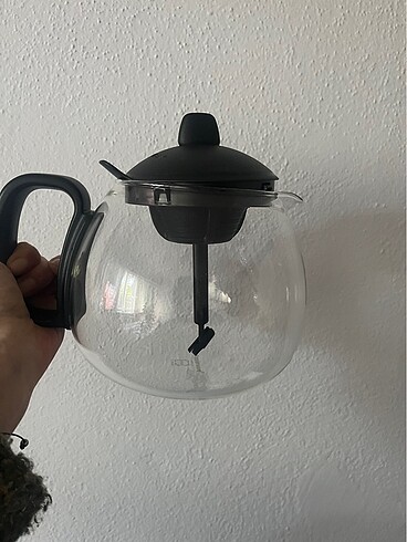 Beden siyah Renk Tupperware Cam Demlik Sizgecli
